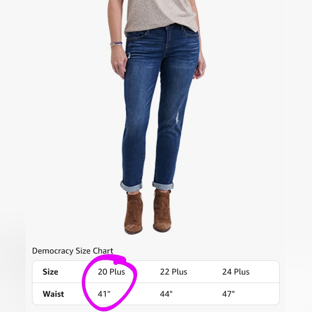 Democracy Women's Plus Size Ab-Solution Girlfriend Jean